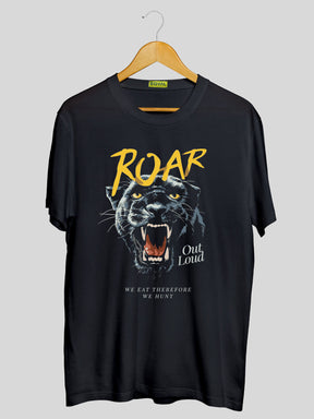 Men's Black Roar Printed T-shirt