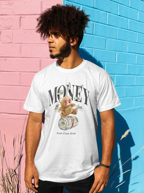 Men's White Money teddy Printed T-shirt