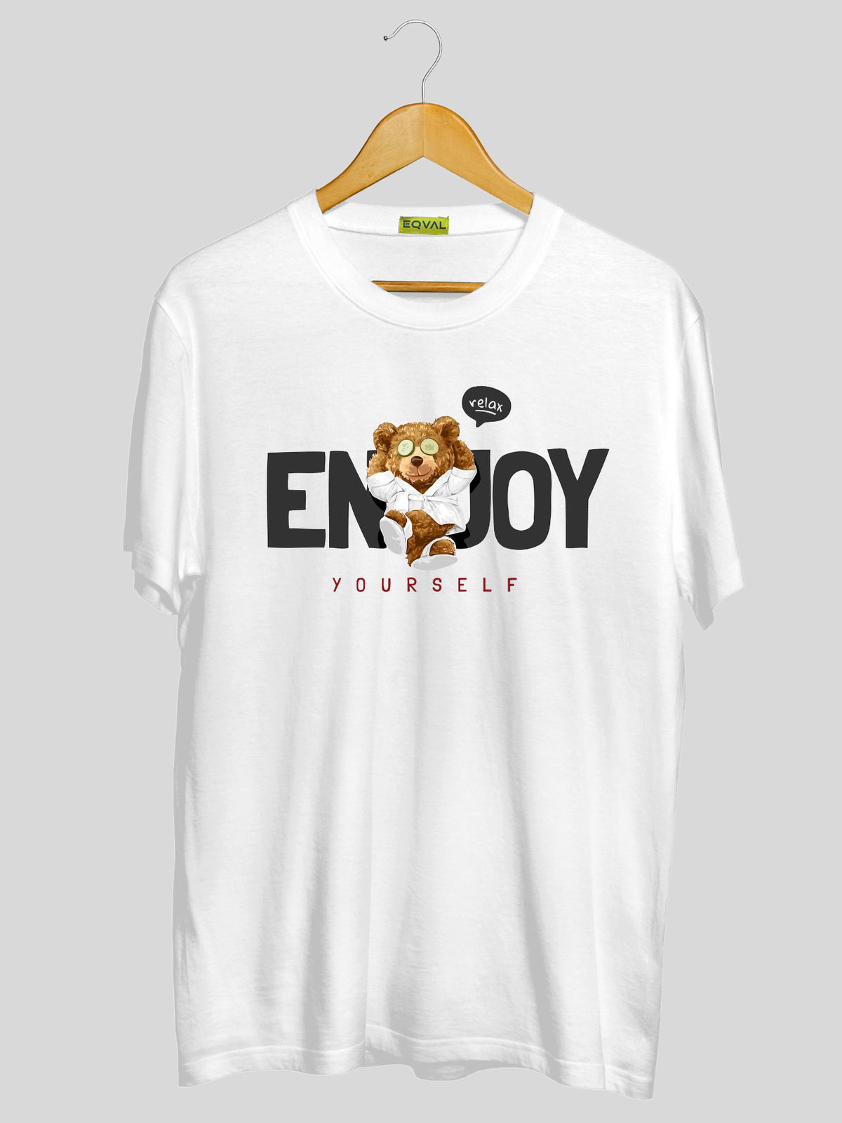 Men's White Enjoy Yourself Printed T-shirt