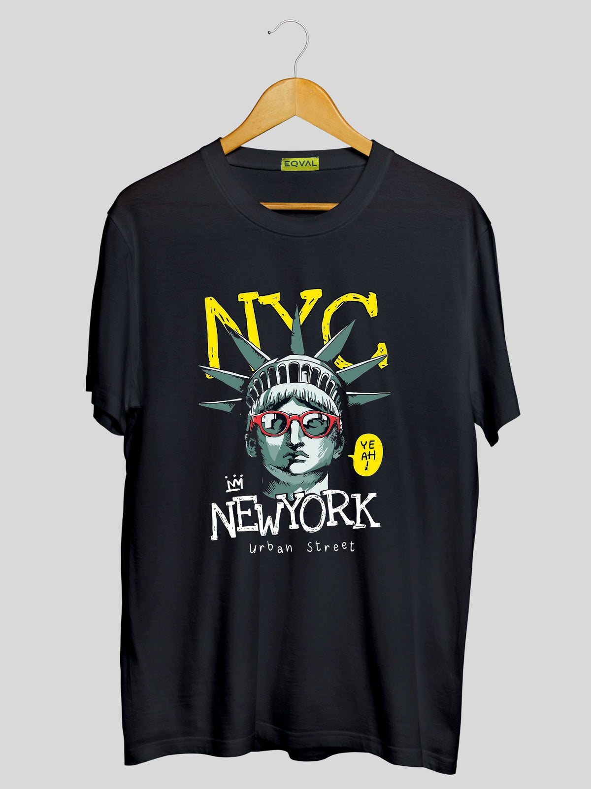 Men's Black NEW YORK Printed T-shirt