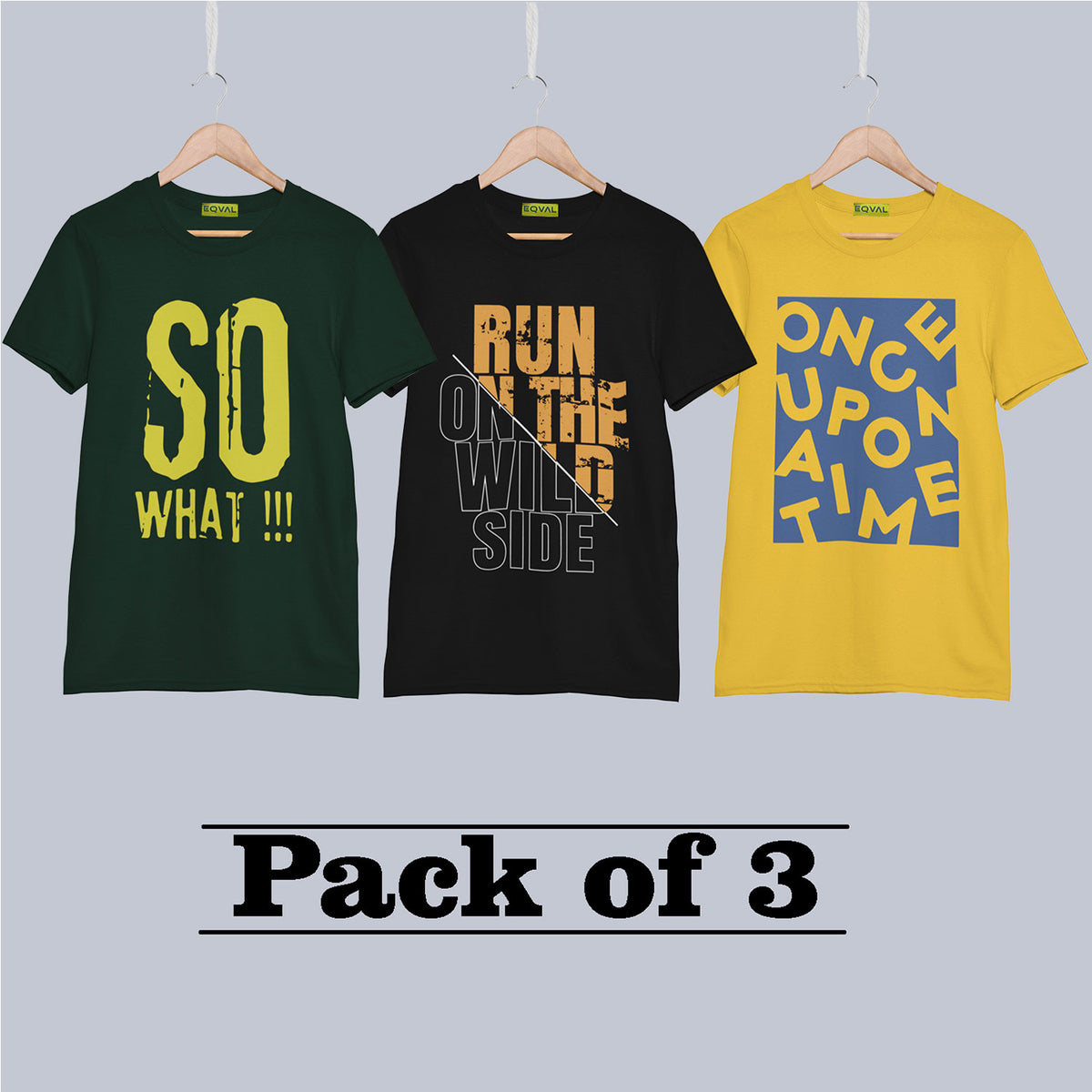 Printed T-shirt Combo For Men-Pack Of  3