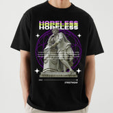 Men's Black Hopeless Printed Oversized T-shirt