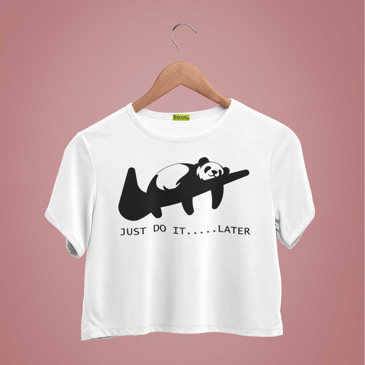 Just Do It Later Printed Crop Top Tshirt