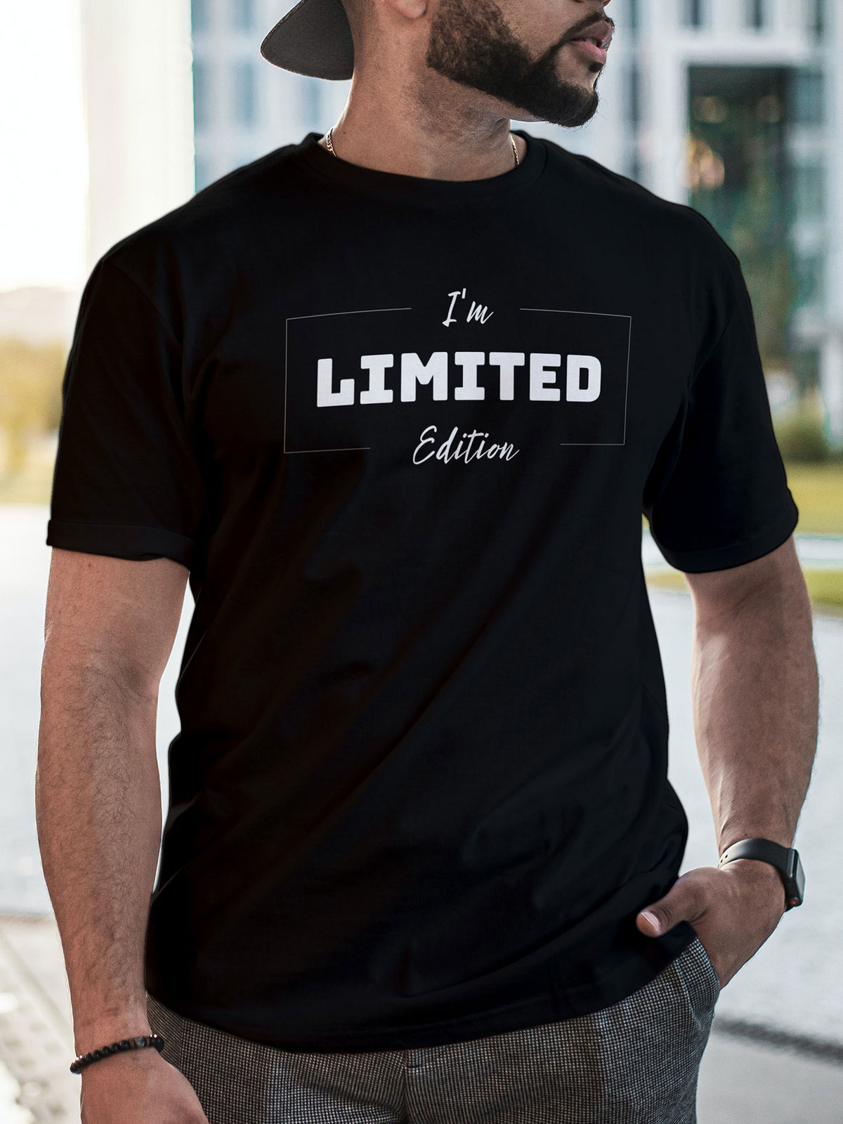 Men's Black Limited Edition Printed T-shirt
