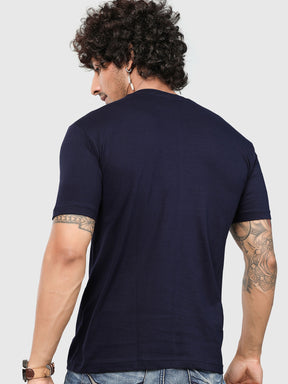 Men's Blue Robo-Bear Printed T-shirt