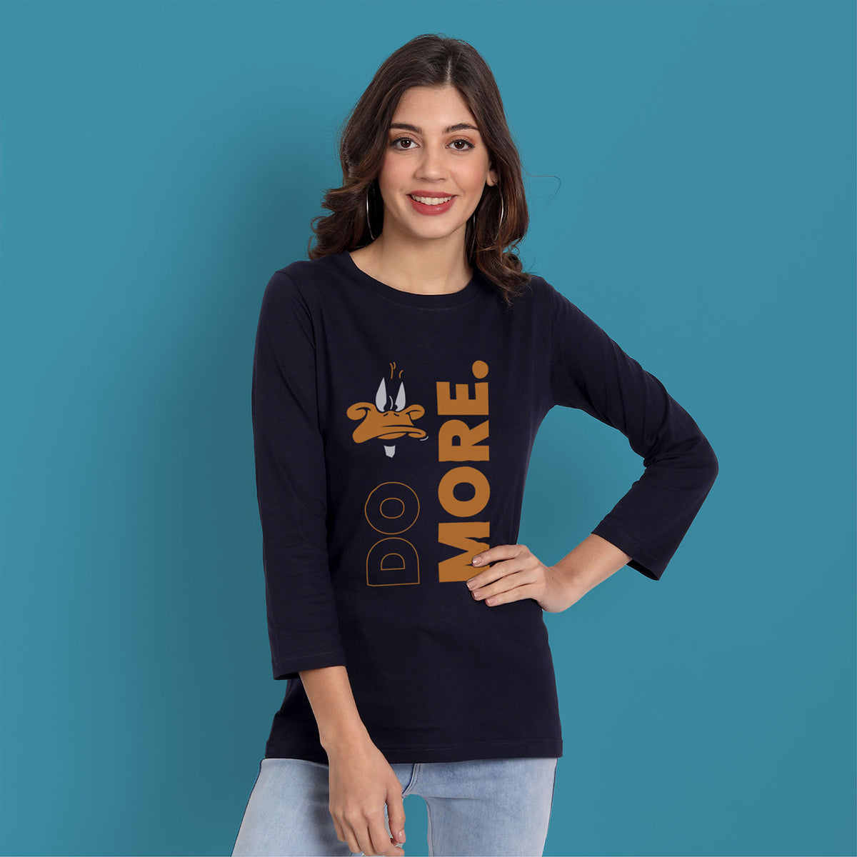 Do More Printed 3/4th Sleeve T-shirt For Girls