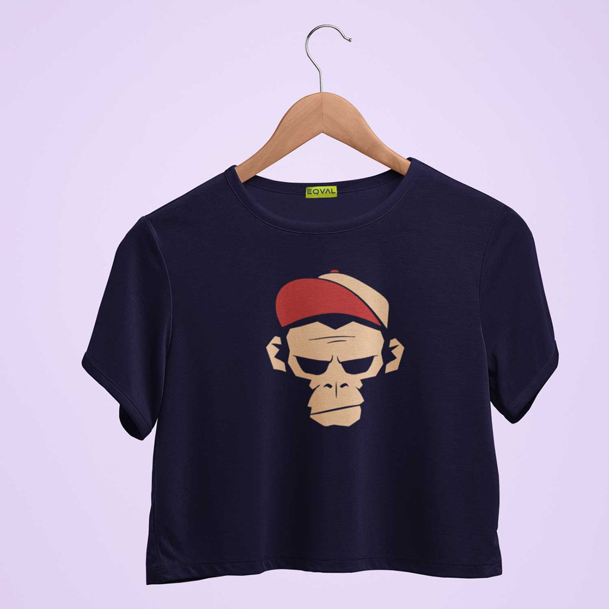 Monkey Head Printed Crop Top T-shirt