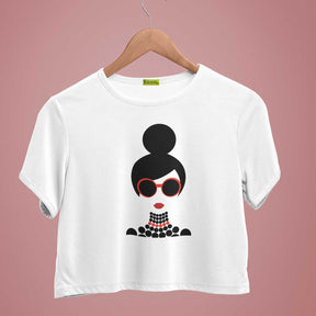 Female With Sunglasses Printed Crop top T-shirt
