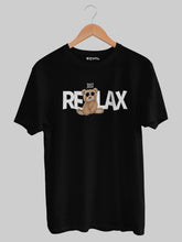 Men's Black Just Relax Printed T-shirt