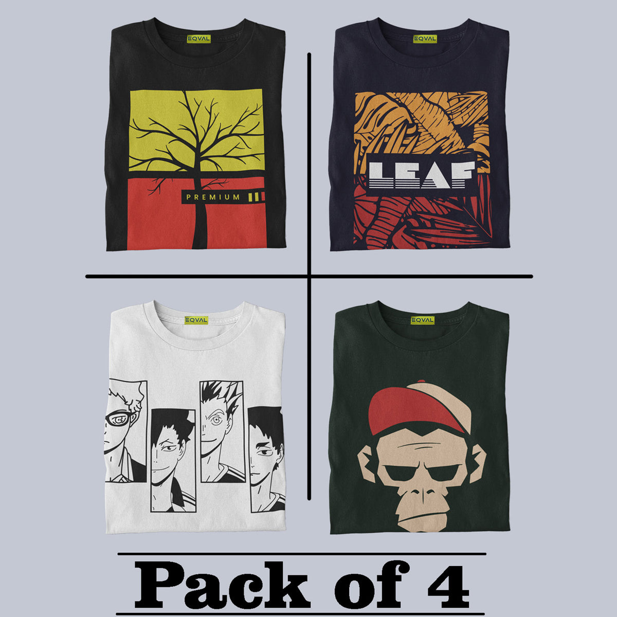 Printed T-shirt Combo For Men Pack Of 4