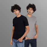 Plain T-shirt Combo For Men Black And Grey