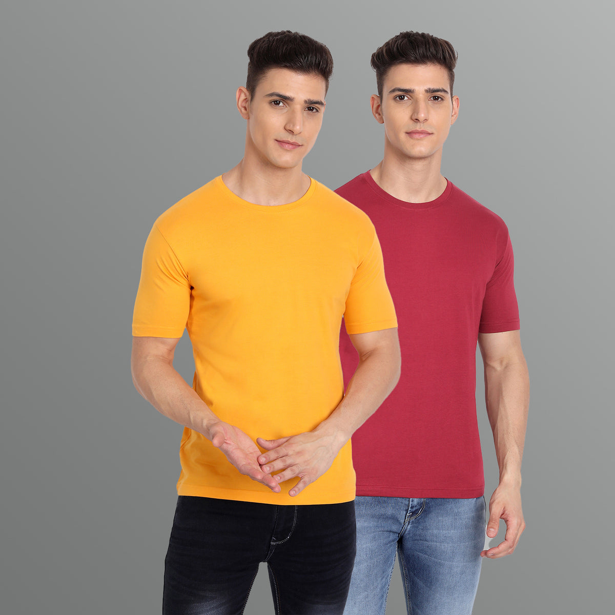 Plain T-shirt Combo Yellow and Red