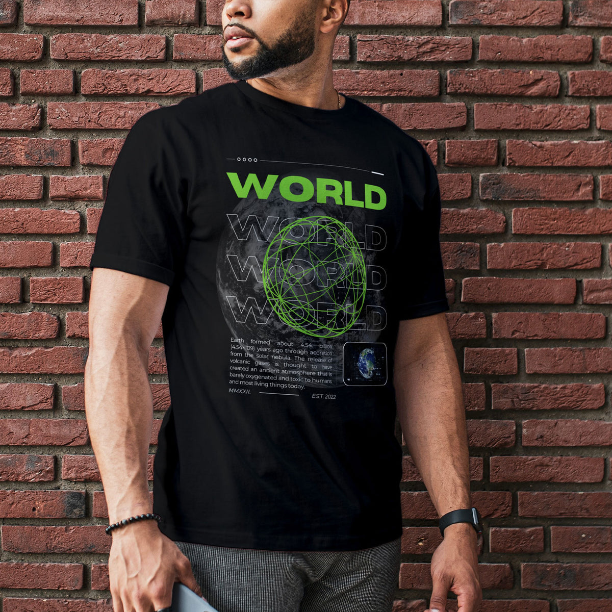 World Printed T-shirt For Men