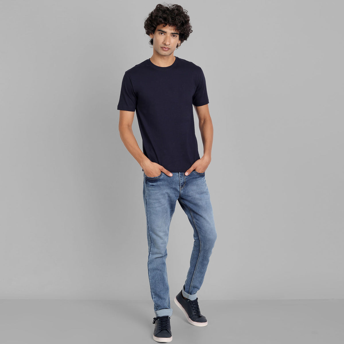 Plain T-shirt For men Combo Navy Blue and Red