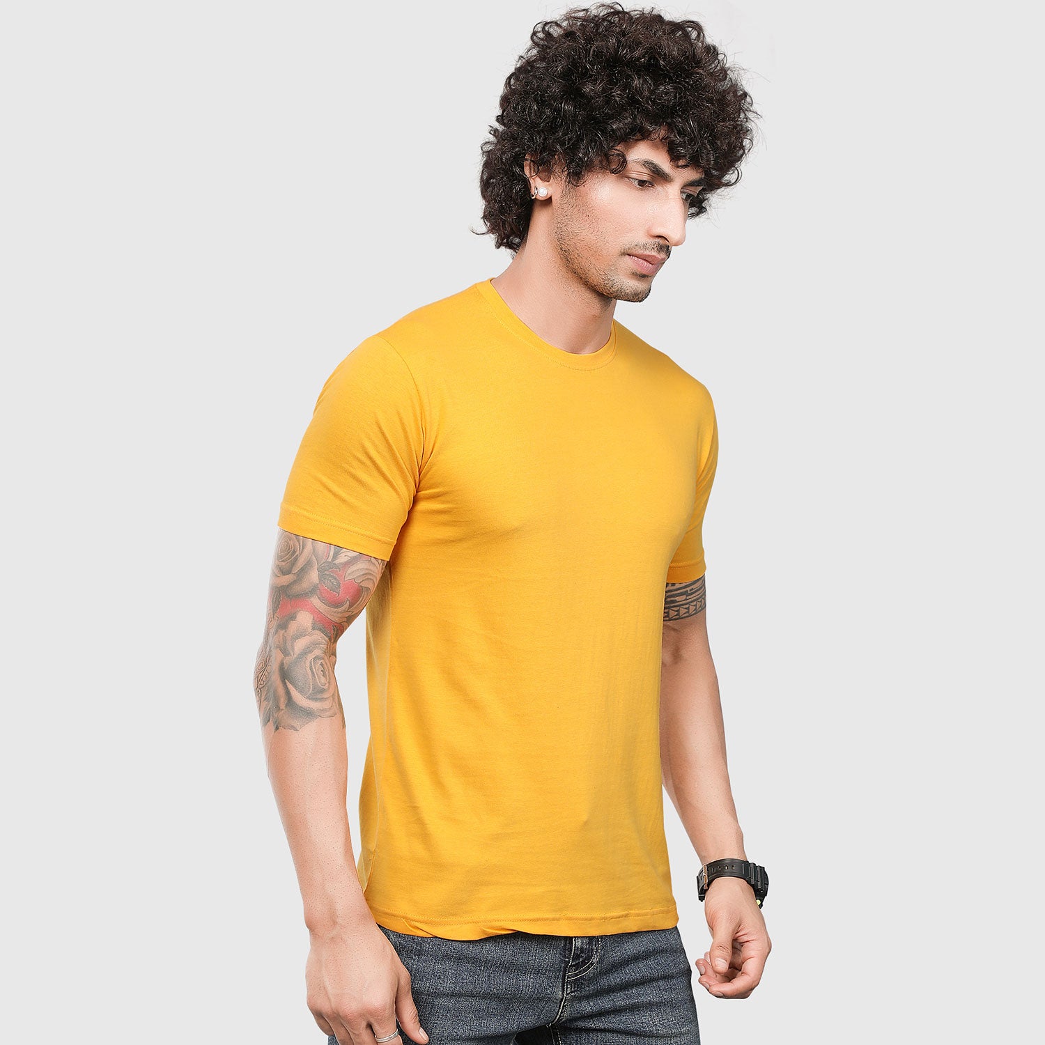 Mustard Yellow Plain T-Shirt