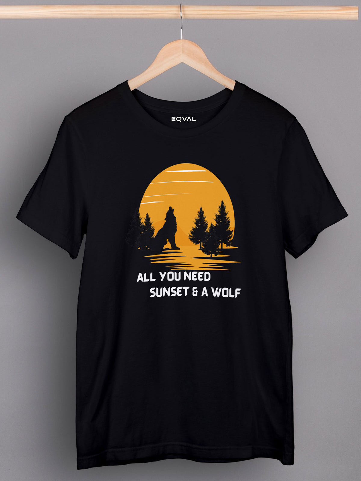 Men's Black All You Need Sunset Printed T-shirt