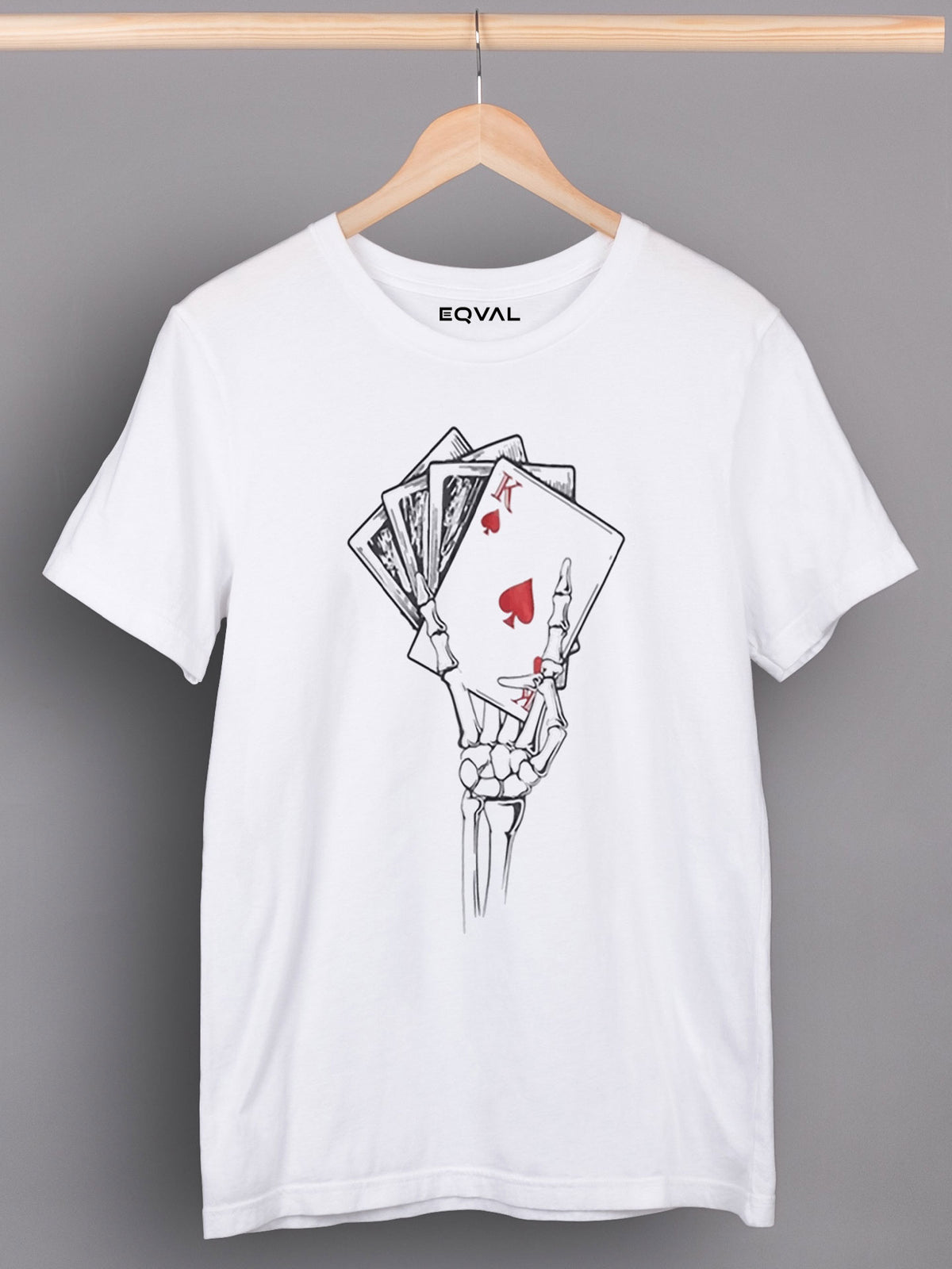 Men's White Skull Hand Printed T-shirt