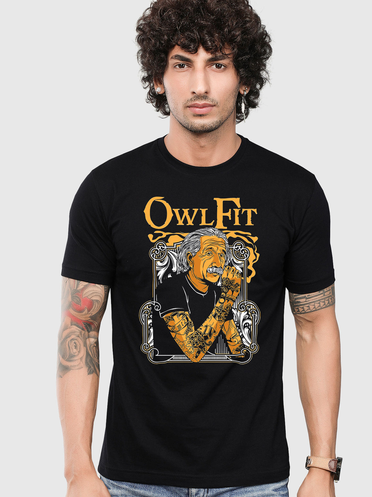 Men's Black Owl Fit T-shirt