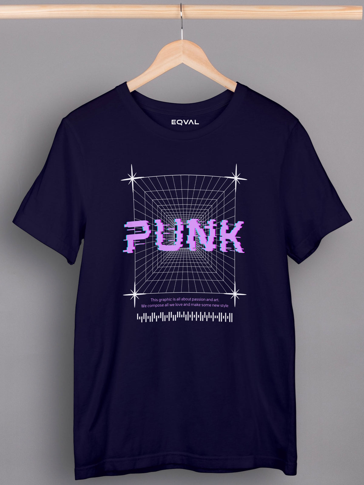 Men's Blue Punk Printed T-shirt