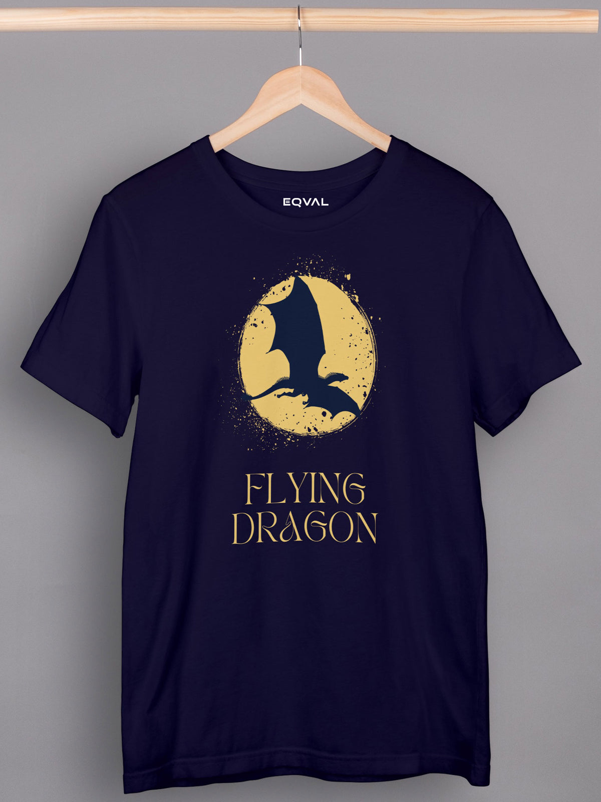 Men's Blue Flying Dragon Printed T-shirt