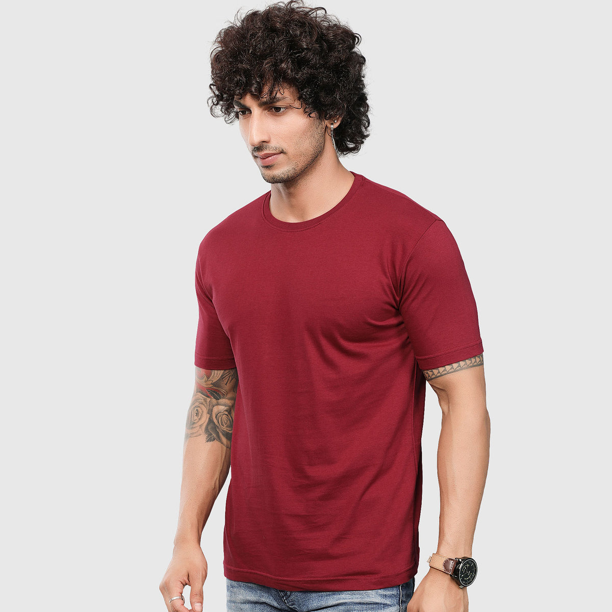 Maroon Plain T-shirt