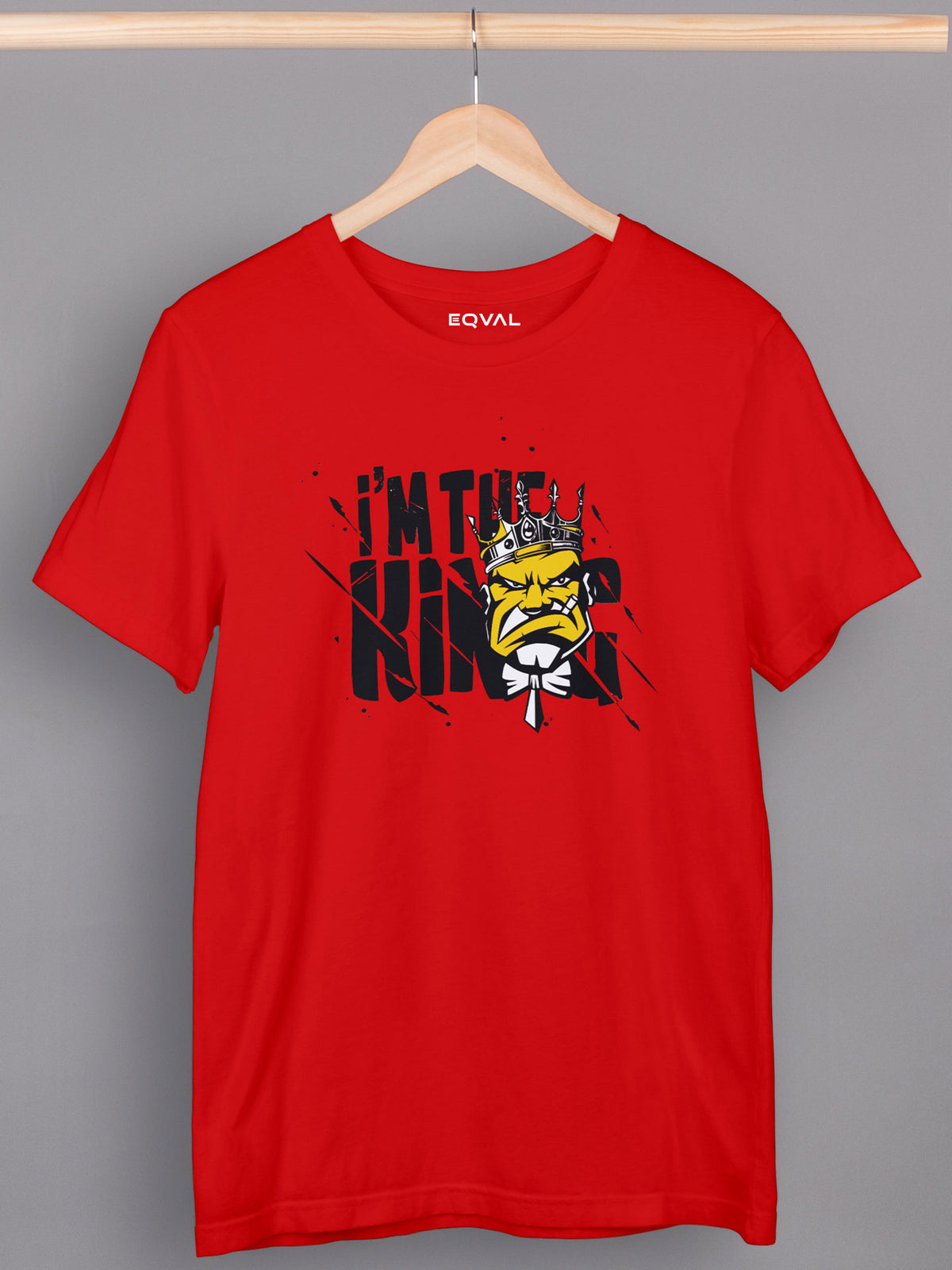 Men's Red I'm The King Printed T-shirt
