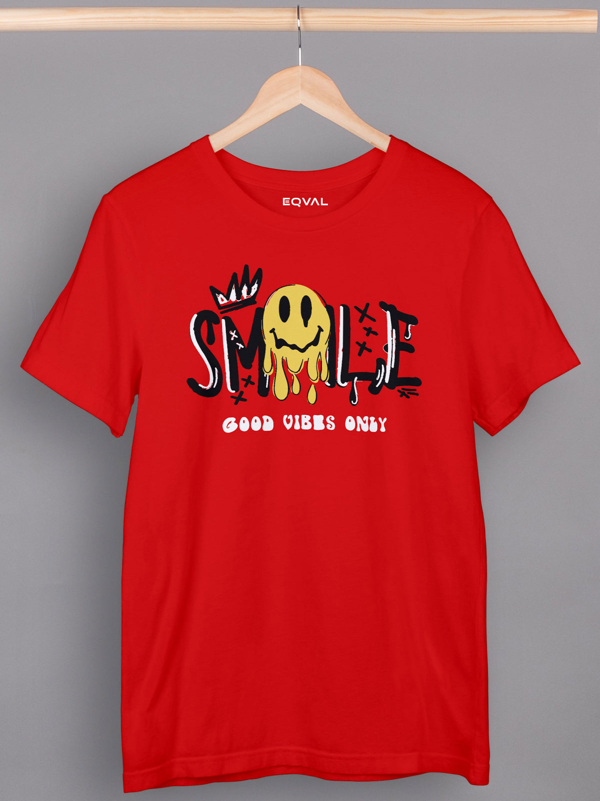Men's Red Smile Printed T-shirt