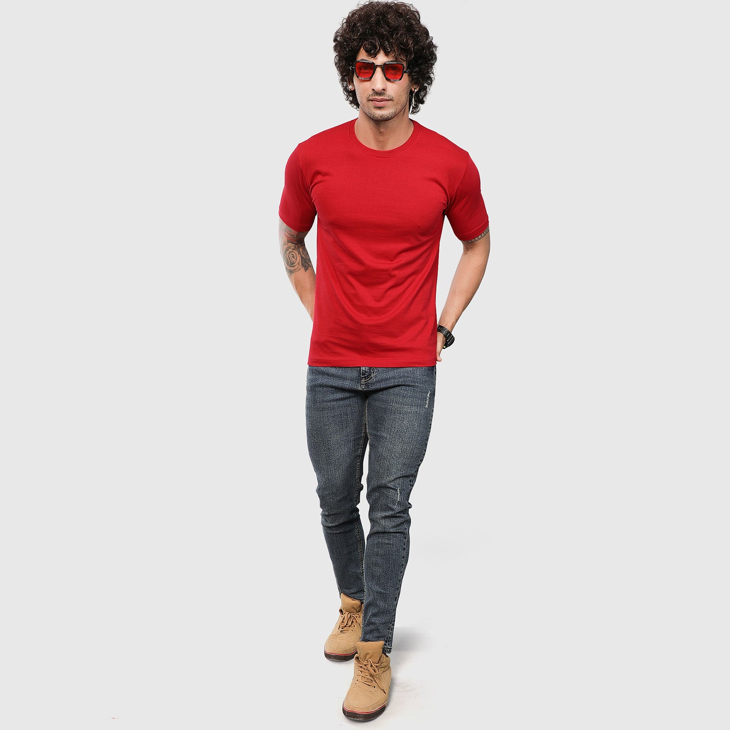 Red Plain T-shirt