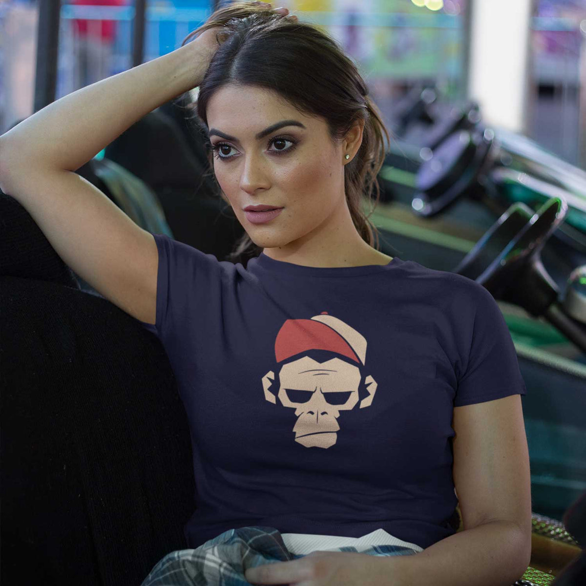 Monkey Head Printed Crop Top T-shirt