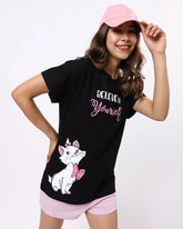 Believe Cat Boyfriend Black T-Shirt