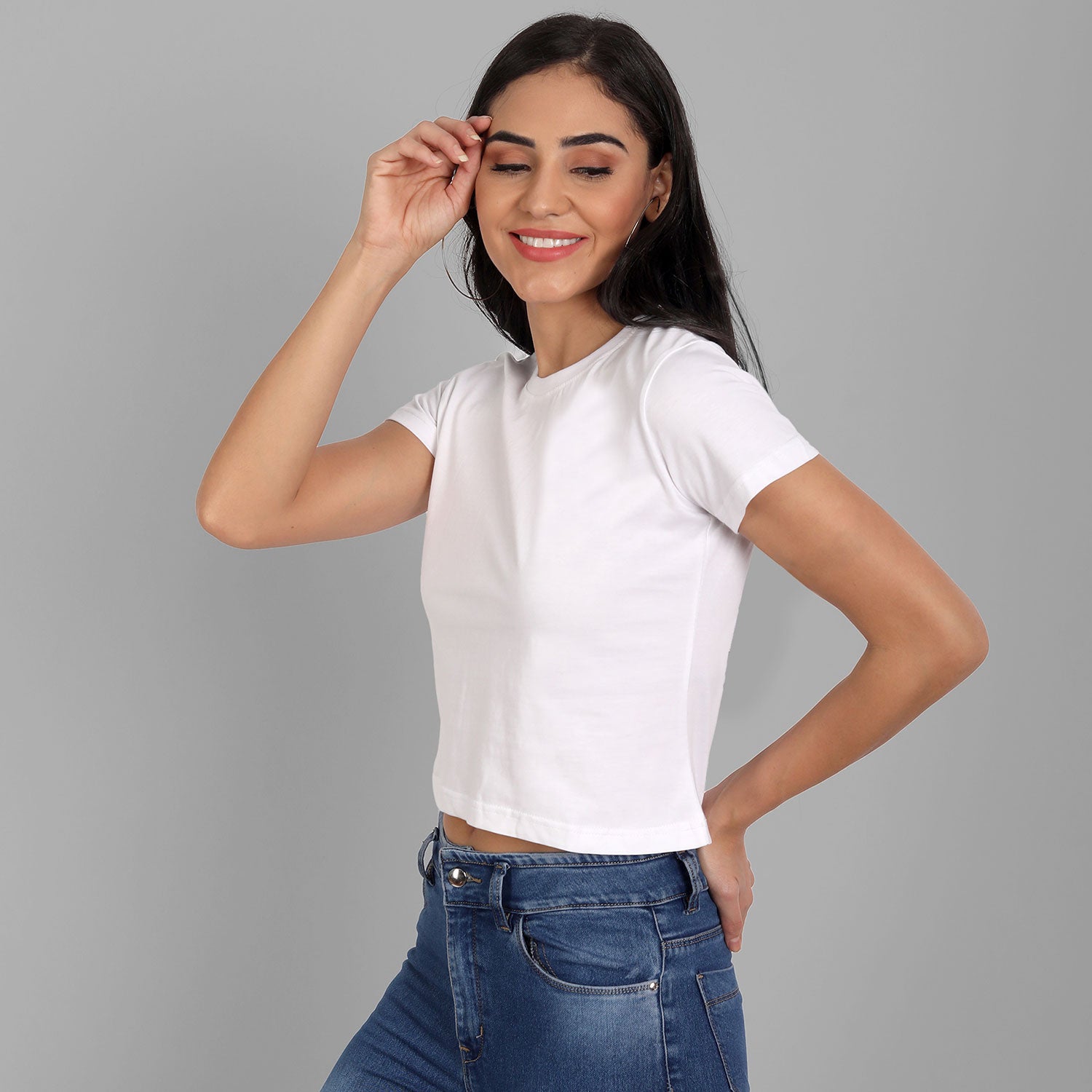 White Plain Crop Top