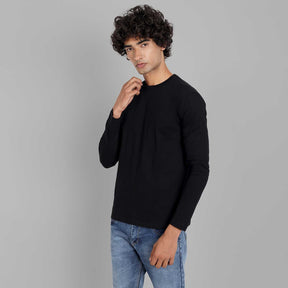 Full Sleeve White And Black T-shirt Combo For Men
