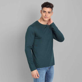Full Sleeve Navy Blue And Green T-shirt Combo For Men