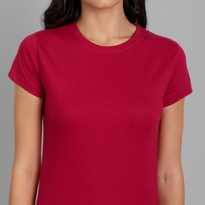 Woman's Red Half Sleeve T-shirt