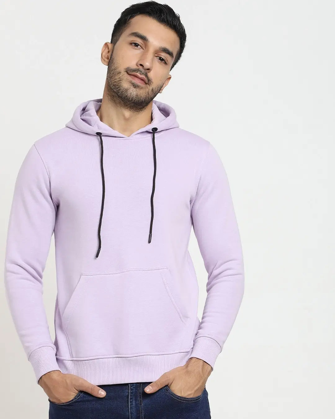 Men's Purple Plain Hoodie