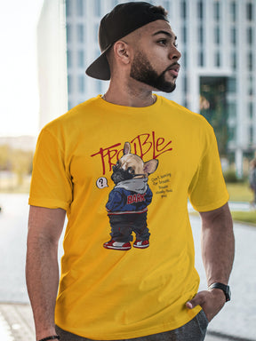 Men's Yellow Trouble Printed T-shirt