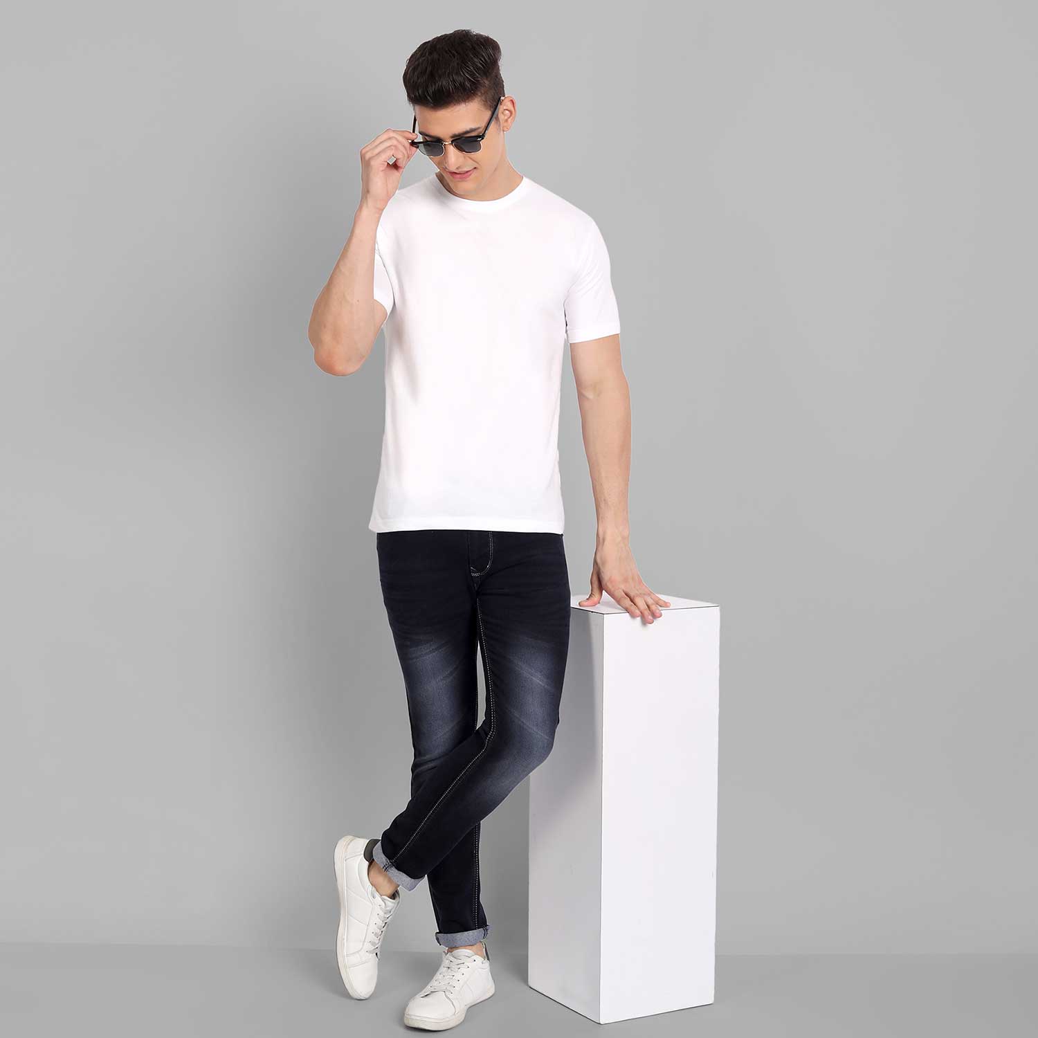 Pack Of 3 Plain T-shirt Combo White, Grey And Yellow