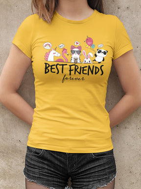 Woman's Yellow Best Friend Printed T-shirt