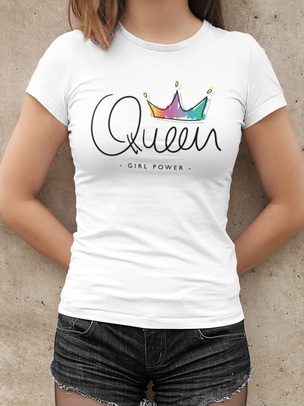 Woman's White Quean Printed T-shirt